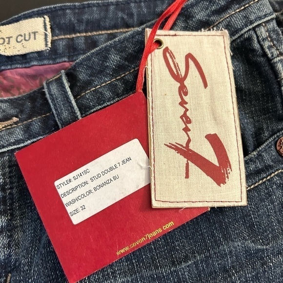 Seven7 Stud Double 7 Bootcut Women's Jean Bonanza Blue ~ NWT ~ Size: 32 - Picture 14 of 14